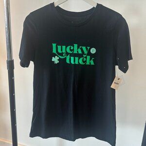 NWT Pure Barre Lucky Tuck Relaxed Jersey Tee, Black